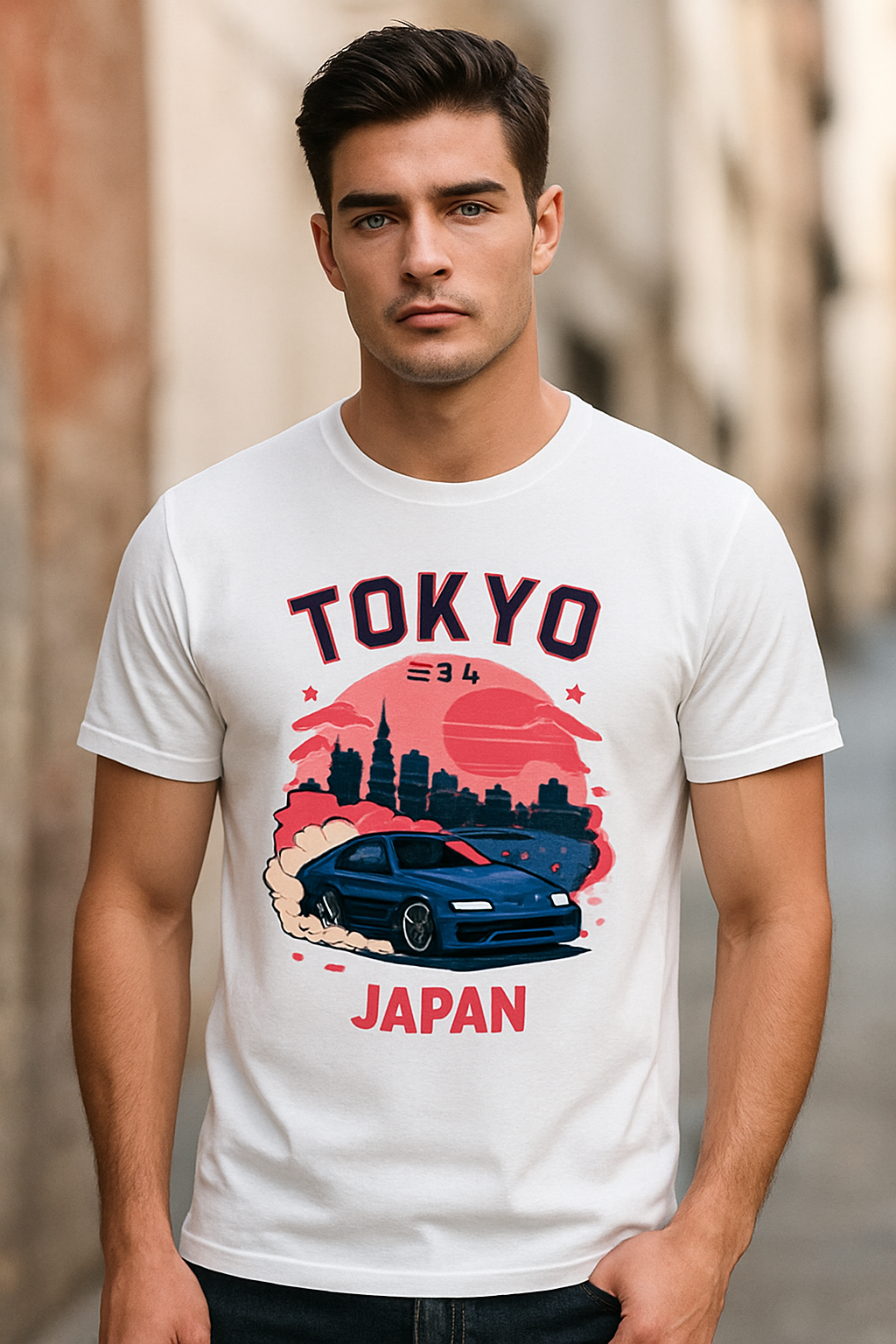 Tokyo Drift Skyline Graphic T-Shirt