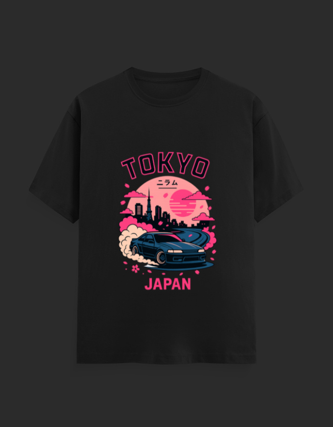 Tokyo Drift Skyline Graphic T-Shirt - Image 3